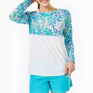 Lilly Pulitzer Blue Ibiza Cabana Cocktail Finn Top Size Medium NWT